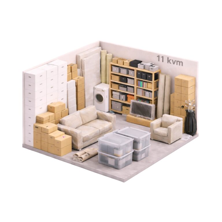 Illustration av 11 m² förråd