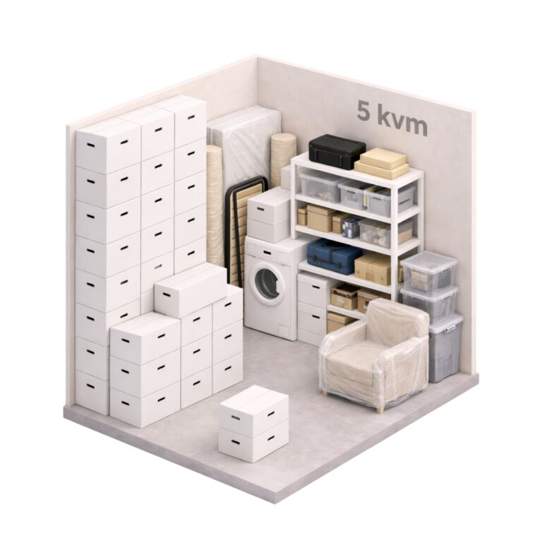 Illustration av 5 m² förråd