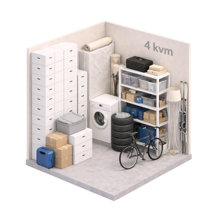 Illustration av 4 m² förråd