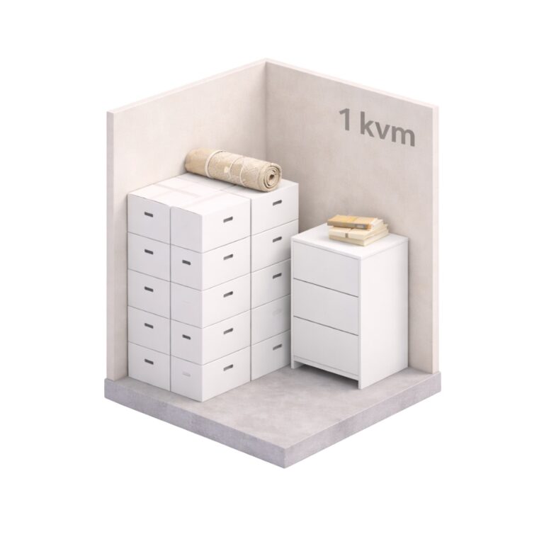 Illustration av 1 m² förråd